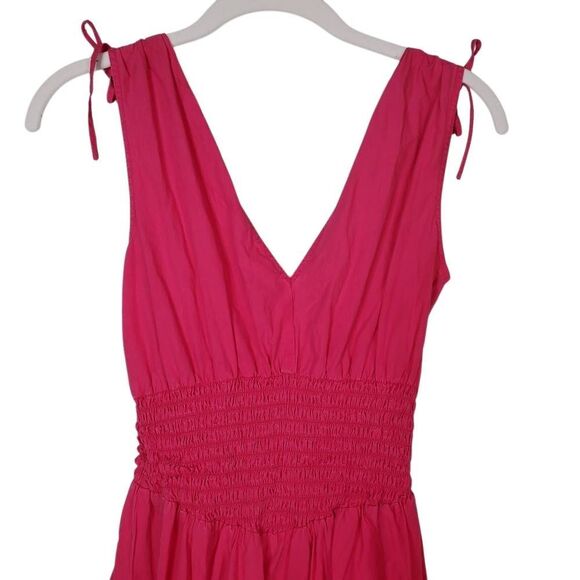 Divided by H&M Double V-neck Smocked Waist Sleeveless Sundress Pink Size 6 - Picture 5 of 12